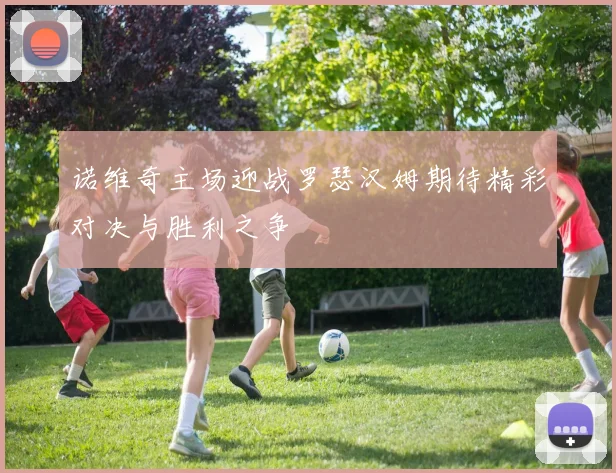 诺维奇主场迎战罗瑟汉姆期待精彩对决与胜利之争